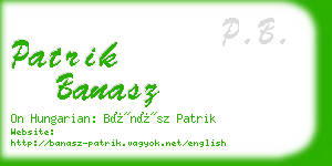 patrik banasz business card